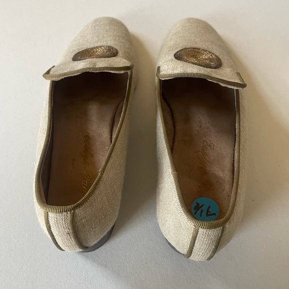 Evelyn Paul Tan Linen Shoes loafers 8.5 France 7.5 US - Picture 4 of 10